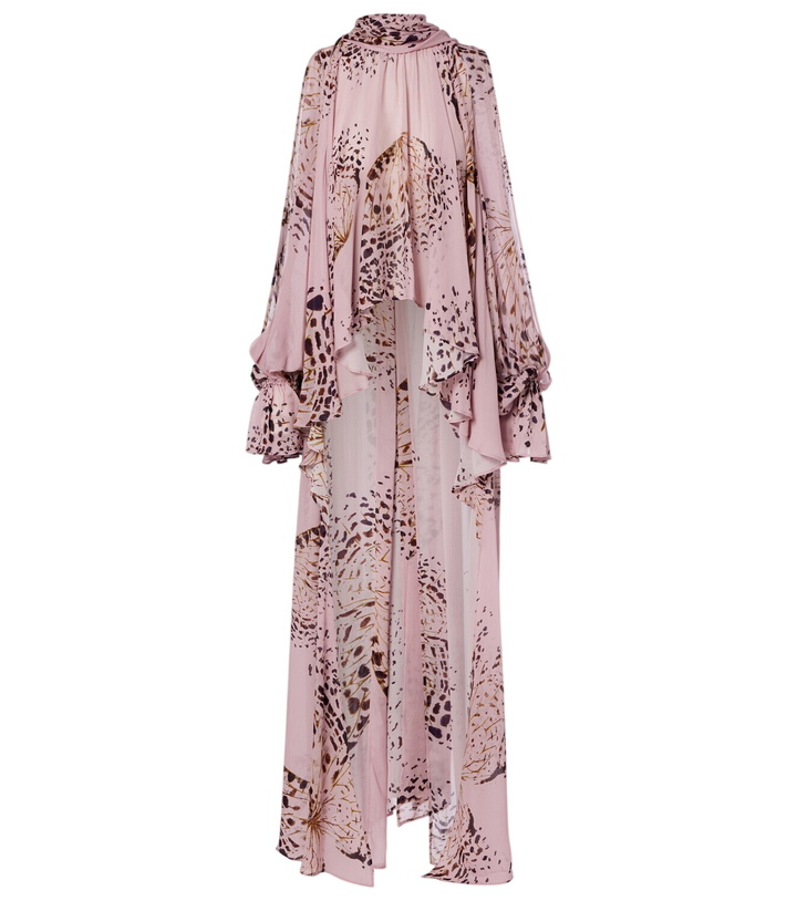 Photo: Blumarine Printed asymmetric georgette blouse