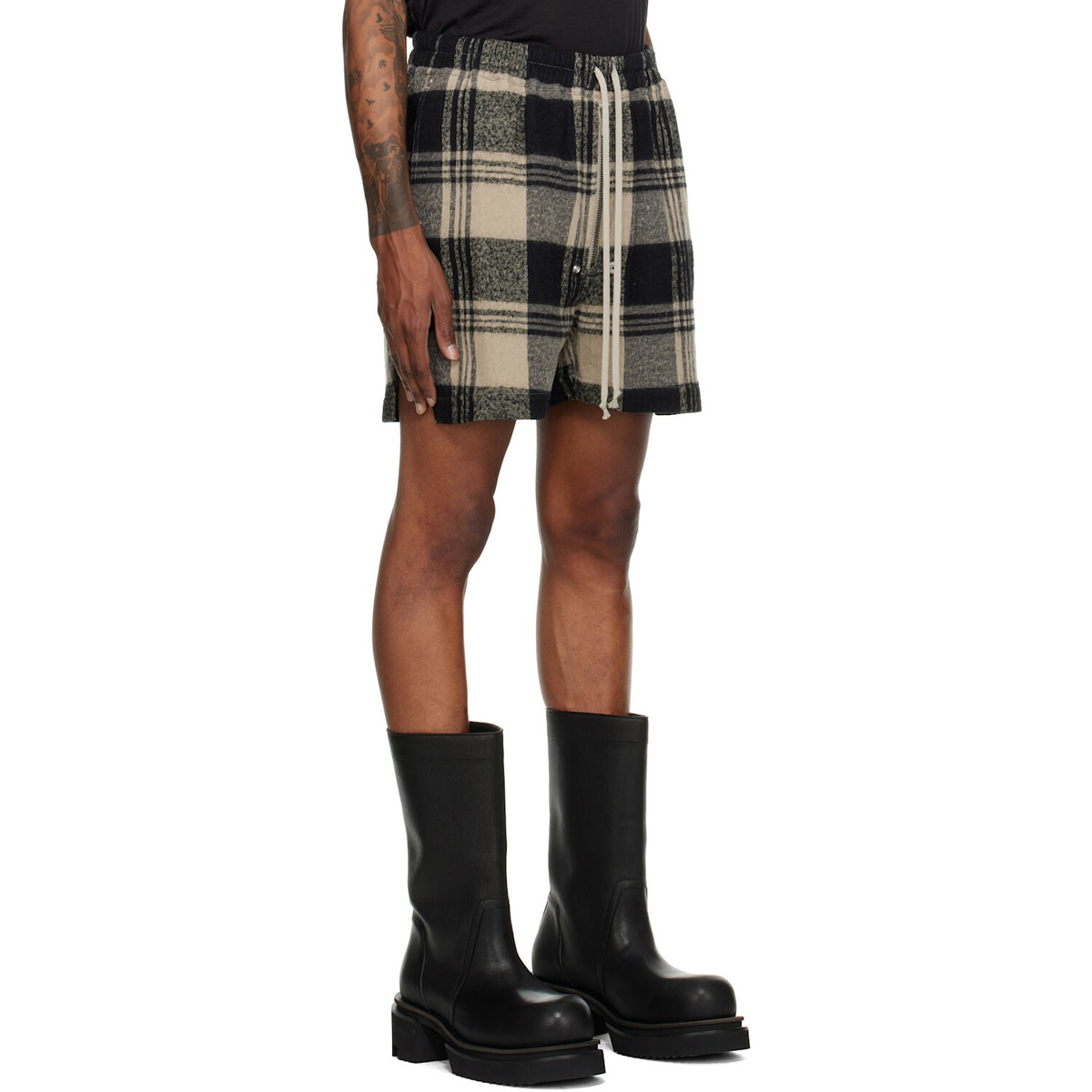 Rick Owens Black & Off-White Tower Bela Boxers Shorts