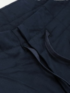 Monitaly - Straight-Leg Pleated Cotton Shorts - Blue