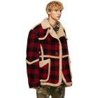 R13 Red Wool Check Jacket