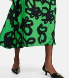 Christopher Kane - Printed ruched jersey midi dress