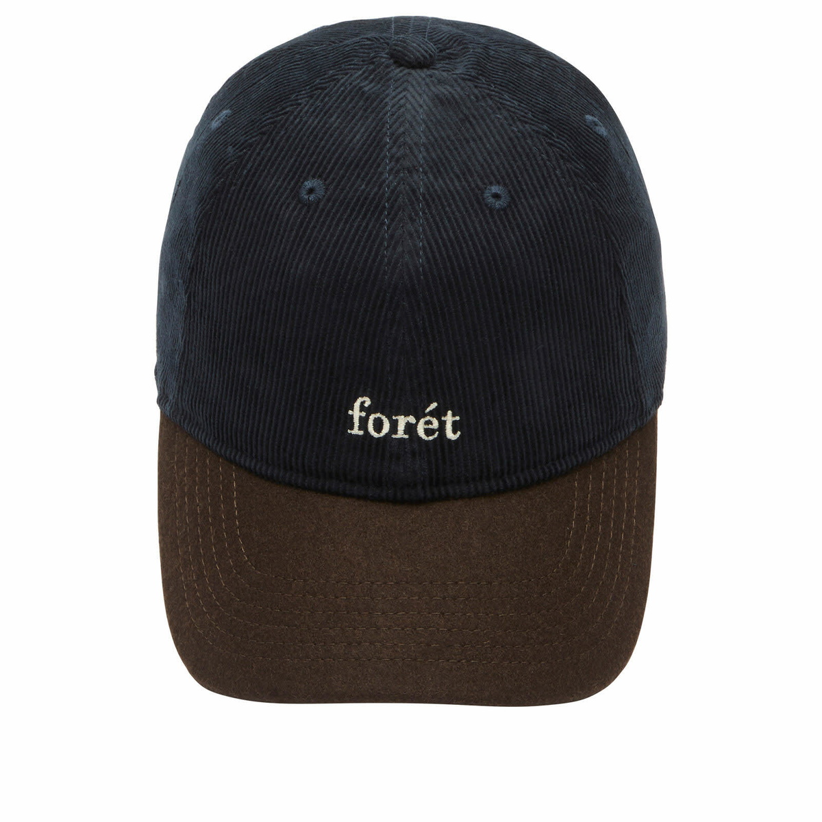 Foret Men's Hawk Corduroy Wool Cap in Navy/Brown 