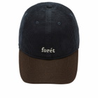 Foret Men's Hawk Corduroy Wool Cap in Navy/Brown 