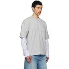 EGONlab Gray Sculpted Cotton Shirt T-shirt