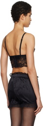 Dolce&Gabbana Black Soft-Cup Satin Camisole