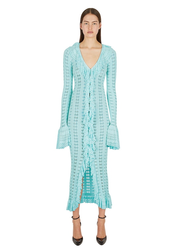 Photo: Blumarine Pointelle Knit Frilled Dress