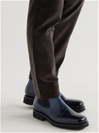 Santoni - Glossed-Leather Chelsea Boots - Blue