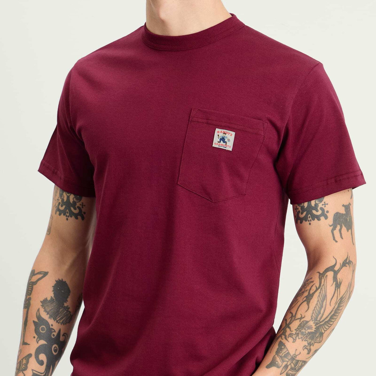 Randy's Garments Men's Randy’s Garments  Logo Pocket T-Shirt in Maroon