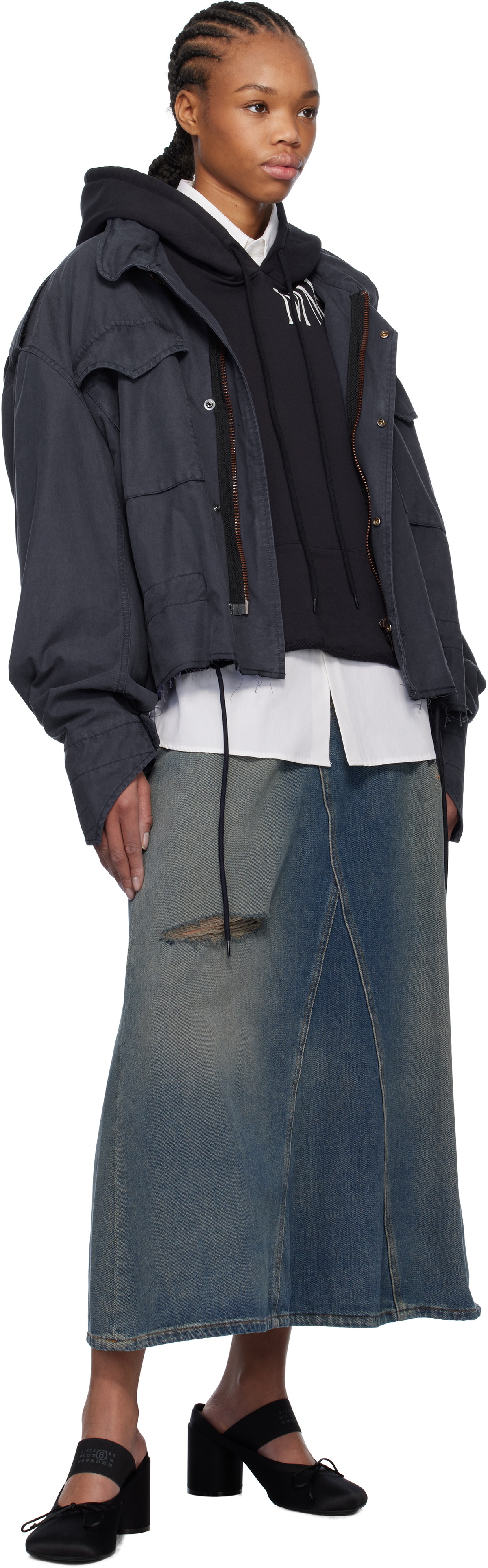 MM6 Maison Margiela Navy Light Cotton Twill Jacket MM6 Maison Margiela