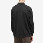 Auralee Men's Long Sleeve Luster Plaiting Mock Neck T-Shirt in Black