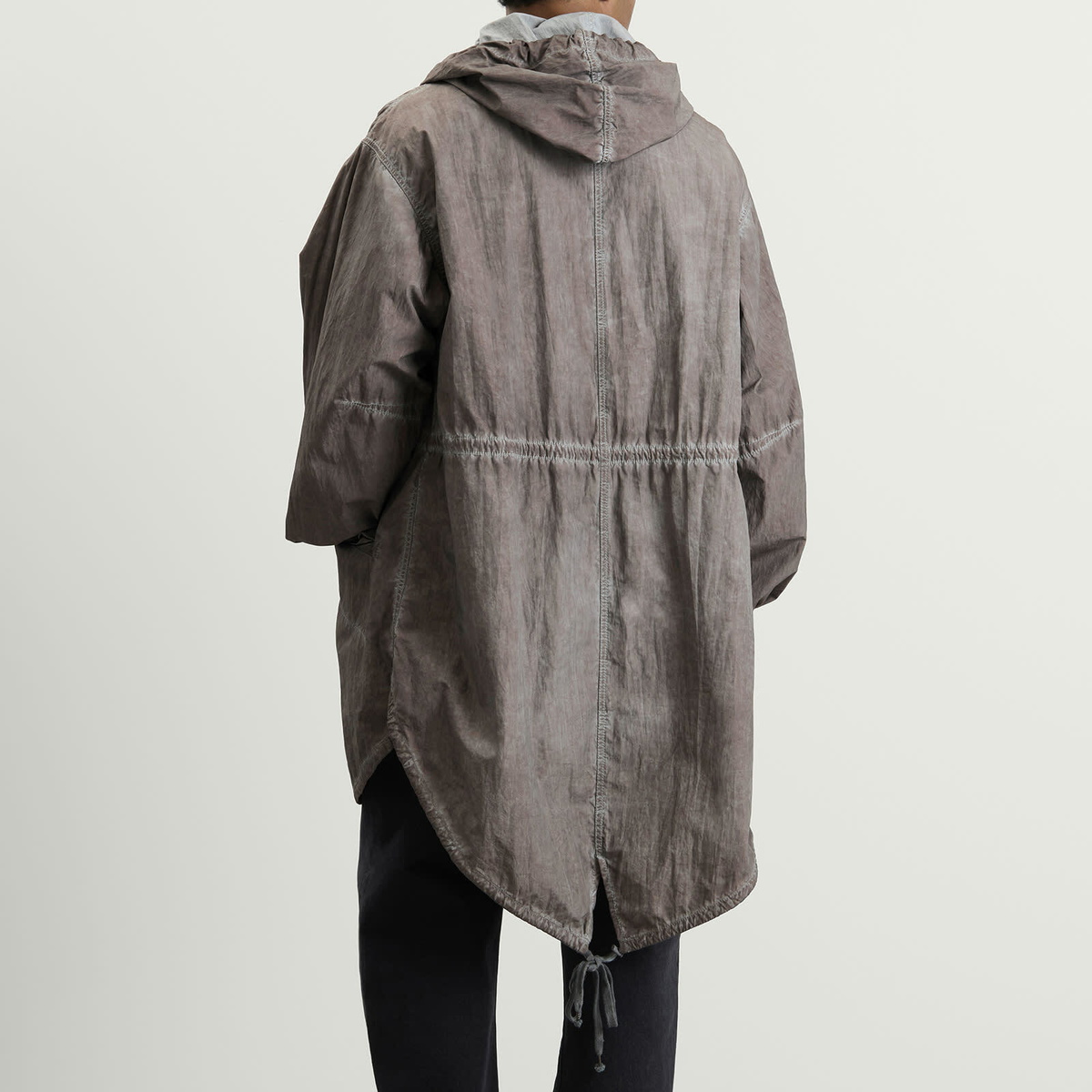 Maison Margiela Men's Parka Jacket Coat in Taupe