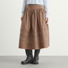 Damson Madder Women's Anika Eyelet Skirt in Tan