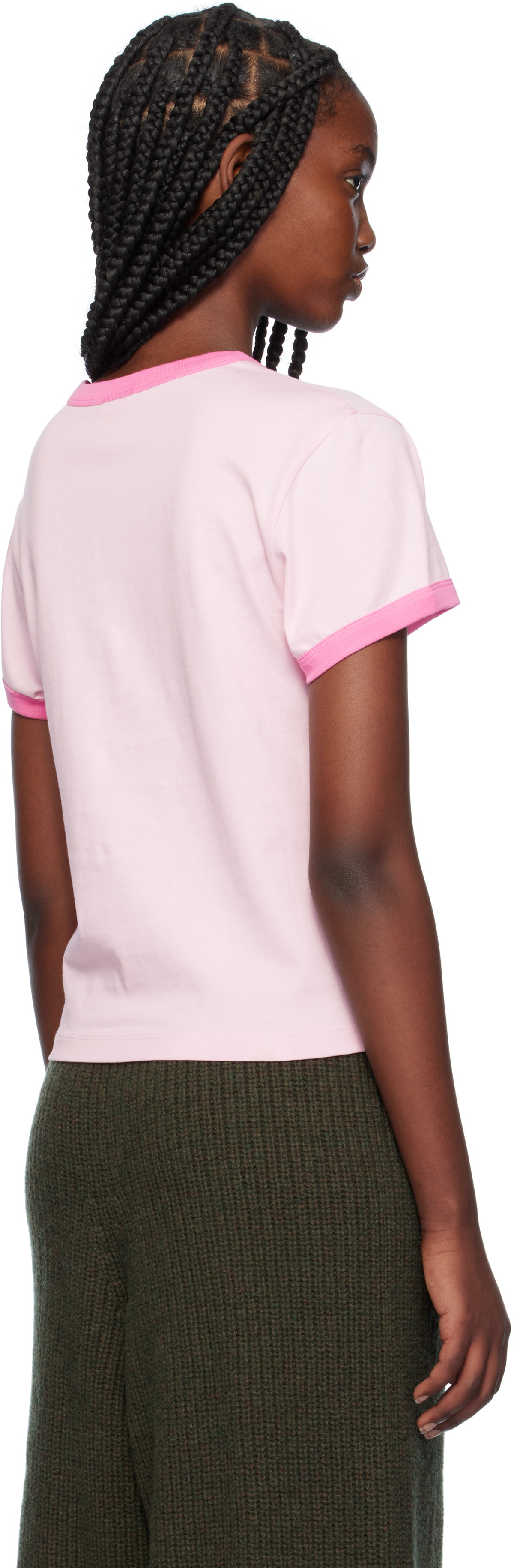 Sky High Farm Workwear Pink 'Farm Girl' Ringer T-shirt
