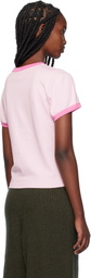 Sky High Farm Workwear Pink 'Farm Girl' Ringer T-shirt