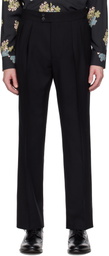 Paul Smith Black Two-Ply Hopsack Trousers