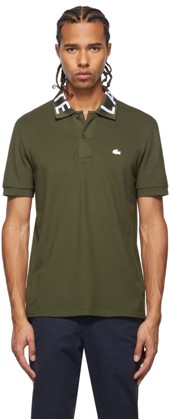 Photo: Lacoste Khaki Logo Collar Polo