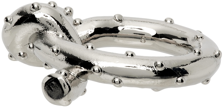 Acne Studios Silver Axelia Knot Ring Acne Studios