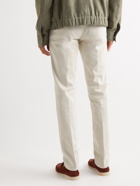 Thom Sweeney - Straight-Leg Pleated Stretch-Cotton Twill Trousers - Neutrals
