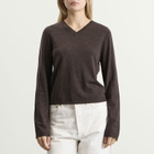 ST. Agni Women's Fine Merino V Neck Sweater in Mulch