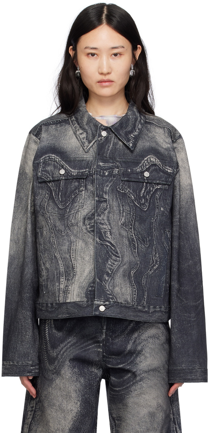 CAMPERLAB Black & Gray Printed Denim Jacket CamperLab