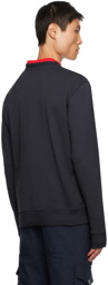 Balmain Navy Retro Flocked Sweatshirt