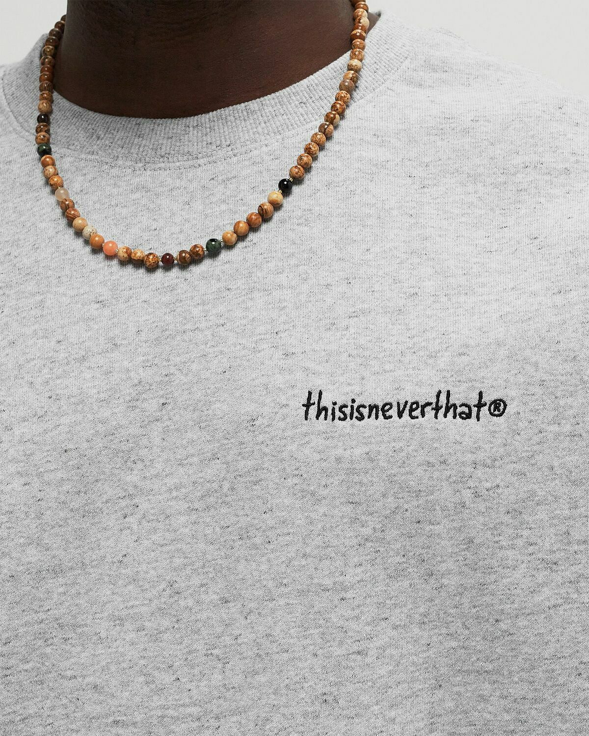【THISISNEVERTHAT】Sketch Embroidery Crewneck Heather Grey Sketch Embroidery Crewneck - thisisneverthat®