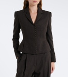 Ralph Lauren Collection Herringbone peplum virgin wool blazer