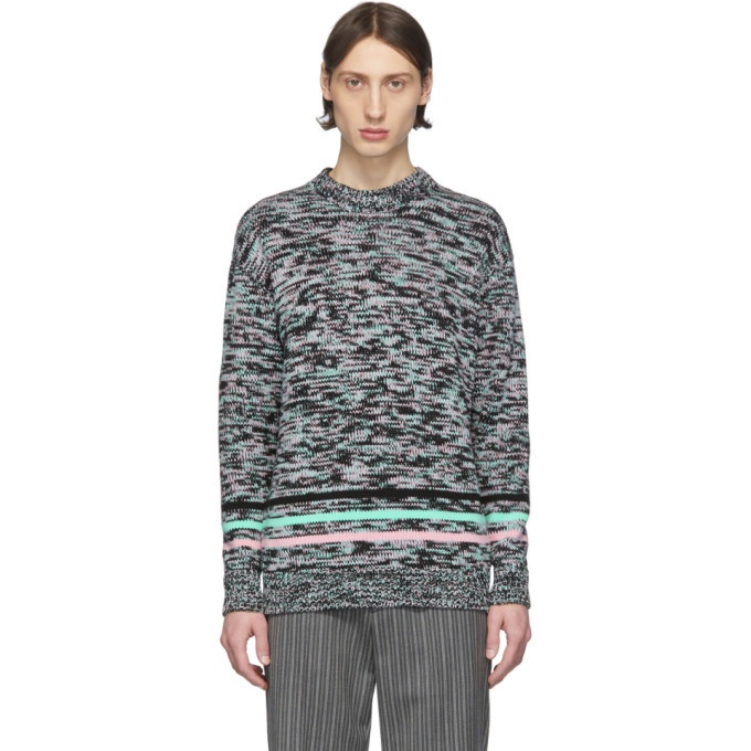 Photo: Loewe Black and Multicolor Melange Sweater