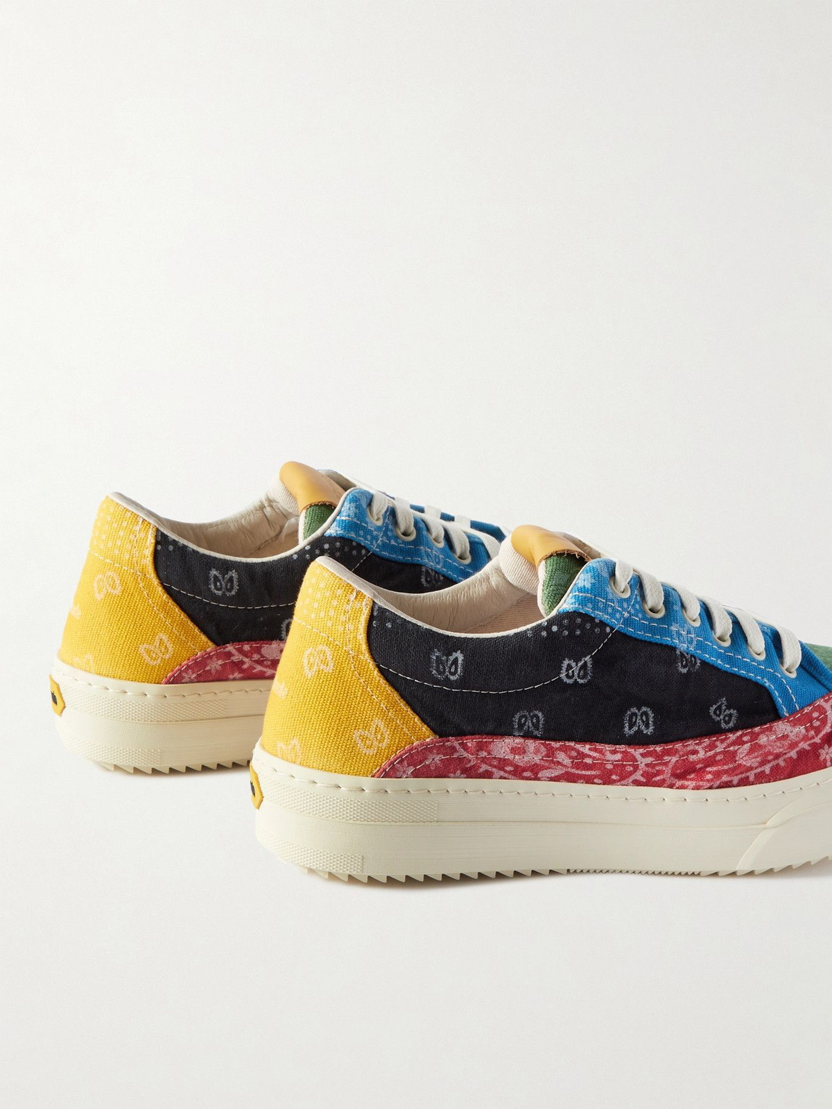Rhude - V2 Colour-Block Bandana-Print Canvas Sneakers - Black Rhude
