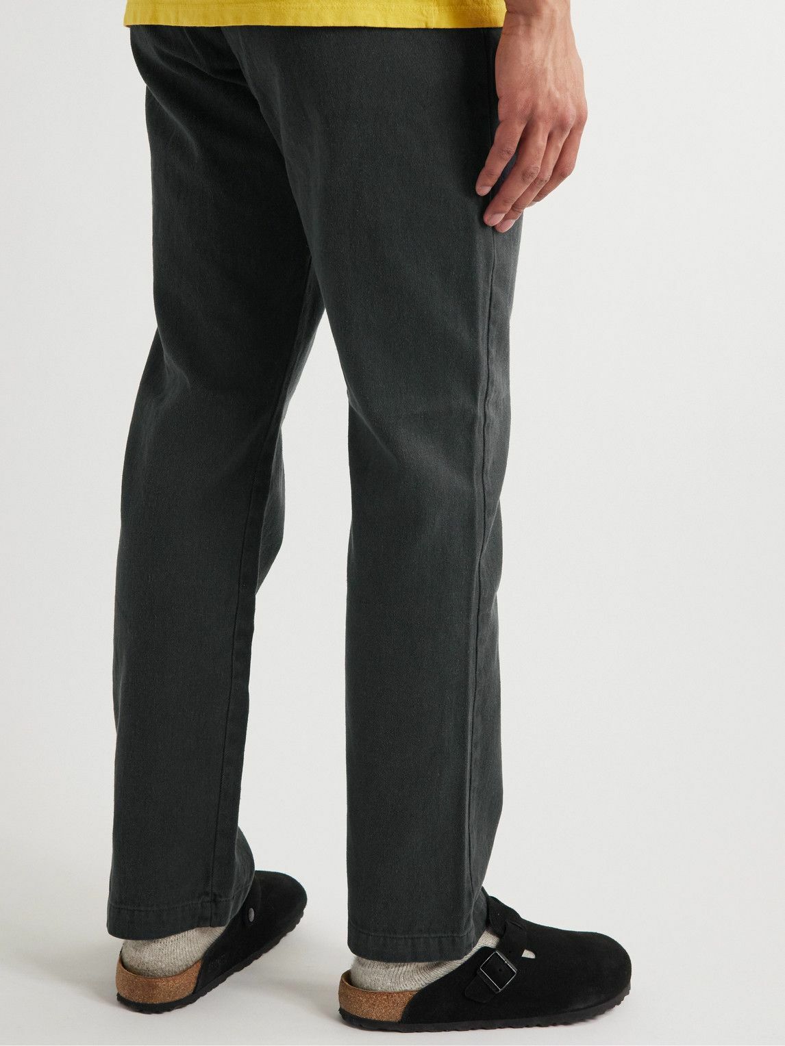 Jungmaven - Pacific Coast Slim-Fit Hemp and Cotton-Blend Twill Drawstring Trousers - Black