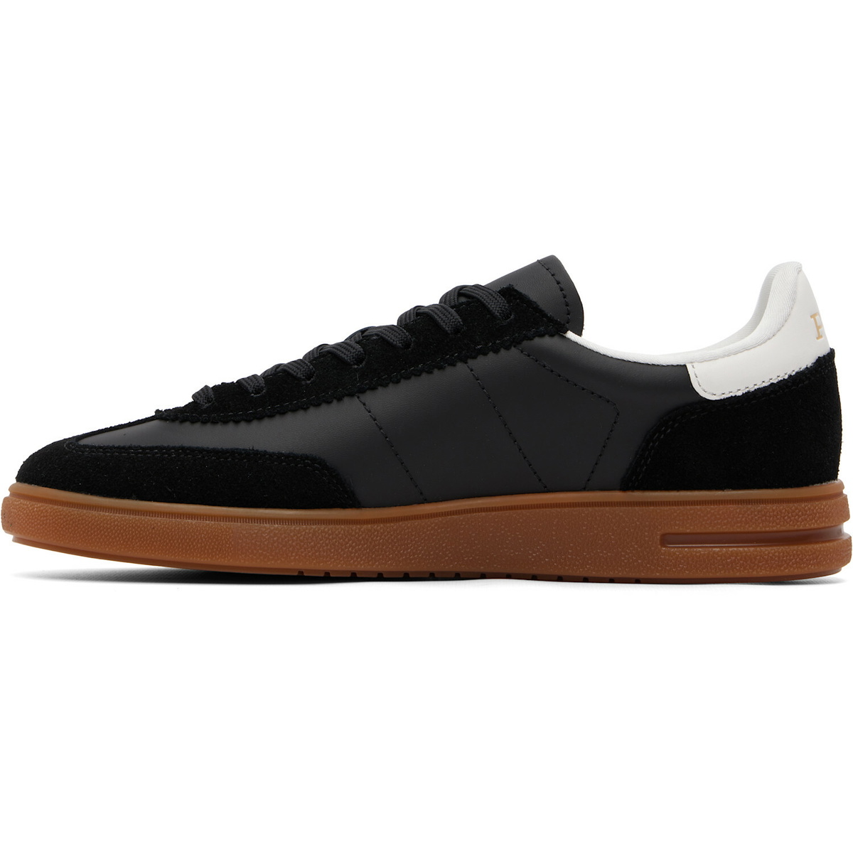 Polo Ralph Lauren Black Bedford Leather-Suede Sneakers
