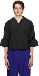 132 5. ISSEY MIYAKE Black Solid Shirt