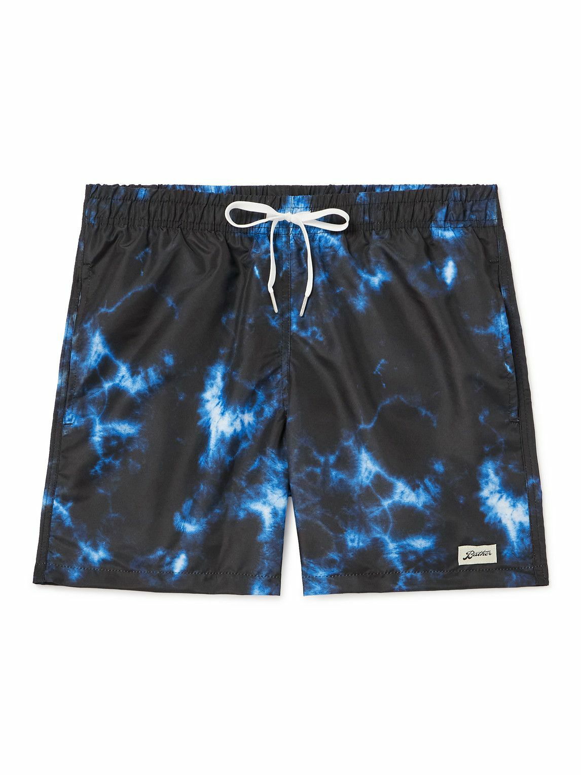 Bather - Tie-Dyed Recycled Swim Shorts - Blue Bather