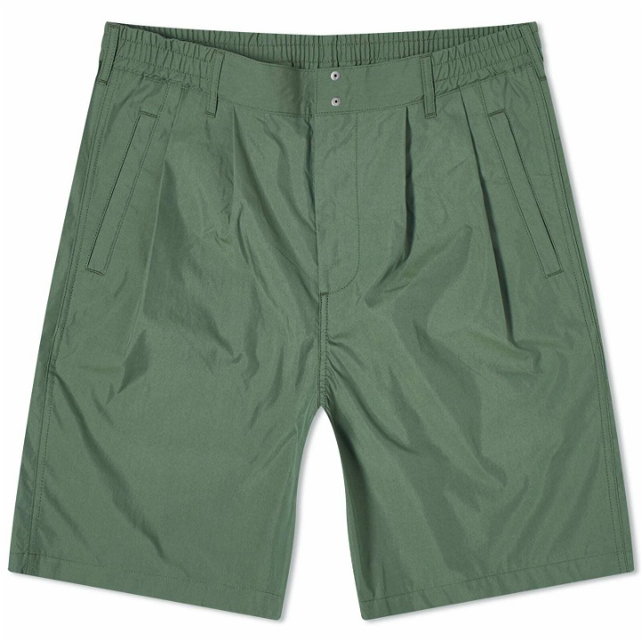 Photo: Garbstore Men's Pleated Wide Easy Shorts in Green