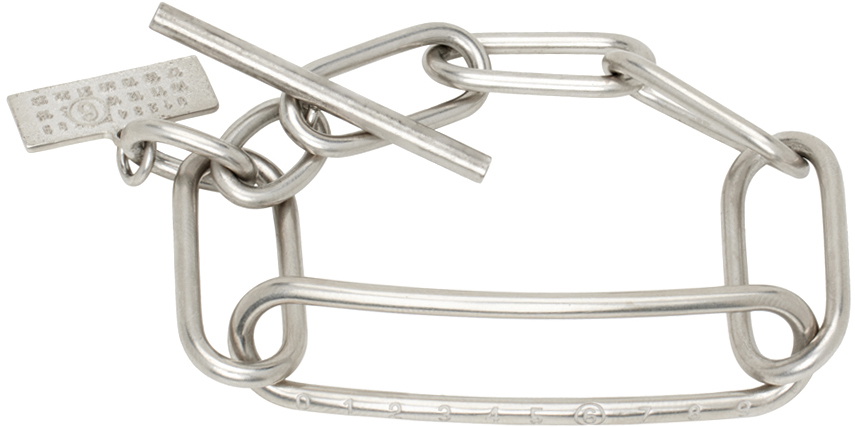 MM6 Maison Margiela Silver Elongated Bracelet