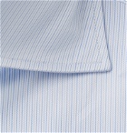 Ermenegildo Zegna - Light-Blue Slim-Fit Cutaway-Collar Striped Cotton-Poplin Shirt - Blue