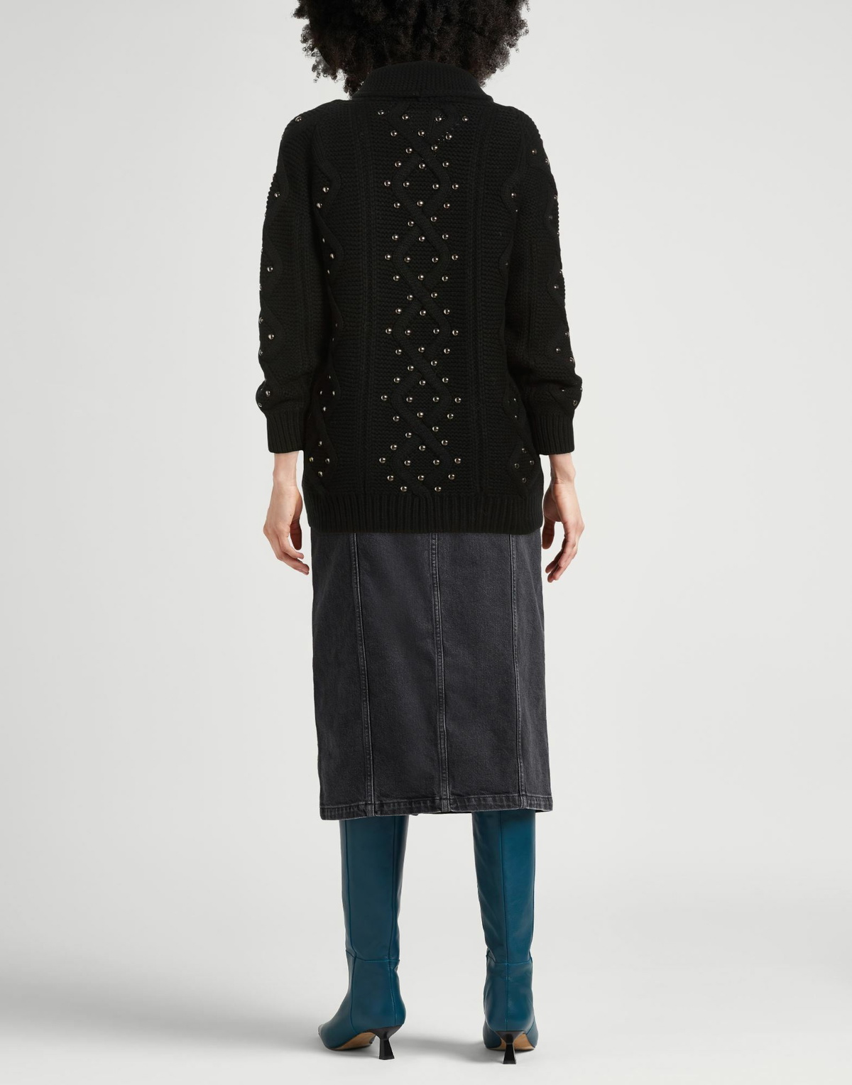 Laneus Womens Cardigan in Black