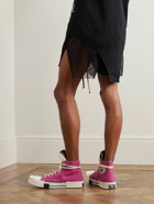 Rick Owens - Champion Dolphin Straight-Leg Embroidered Stretch Recycled-Mesh Shorts - Black