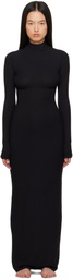 SKIMS Black Soft Lounge Turtleneck Maxi Dress