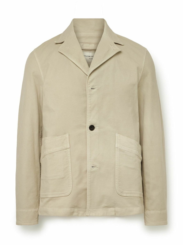 Photo: Officine Générale - Elio Garment-Dyed Cotton-Moleskin Jacket - Neutrals