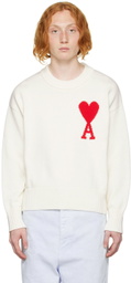 AMI Paris White Ami de Cœur Sweater