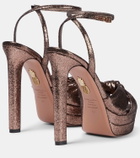 Aquazzura Cupid 130 glitter platform sandals