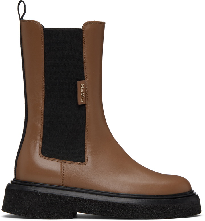 Photo: Max Mara Brown English Chelsea Boots