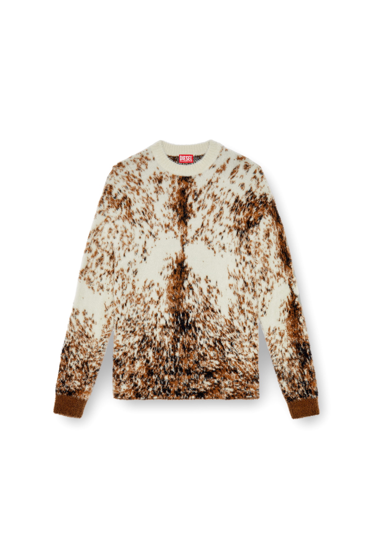 Diesel Fluffy jumper with animalier pattern - Knitwear Mens in 