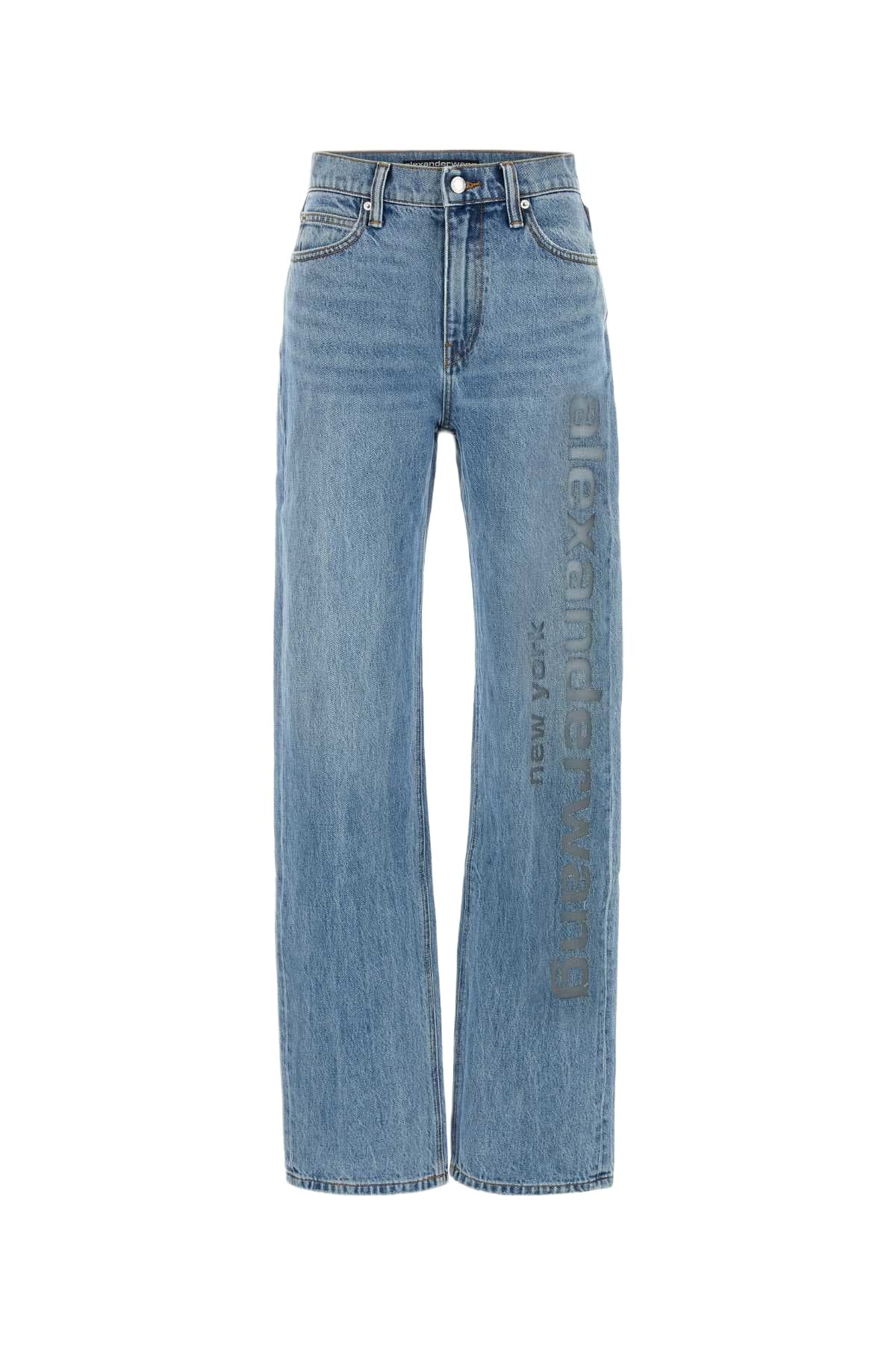 【in a row】Oasis Wide Denim Alexander Wang Blue Fly High-Rise Slimstacked Jeans