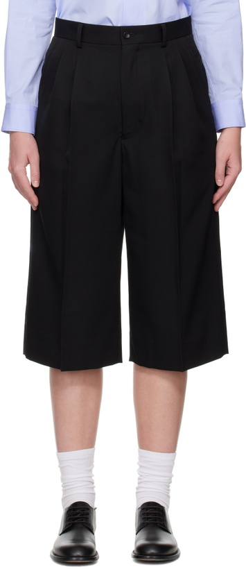 Photo: Comme des Garçons Girl Black Wool Gabardine Pleated Wide Trousers