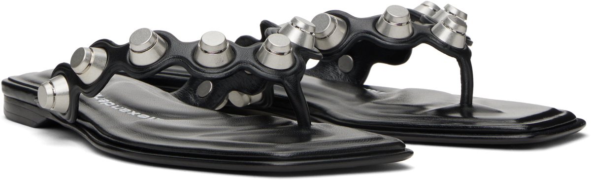 Alexander Wang Black Rexa Thong Flat Sandals