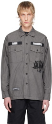 AAPE by A Bathing Ape Gray Embroidered Shirt