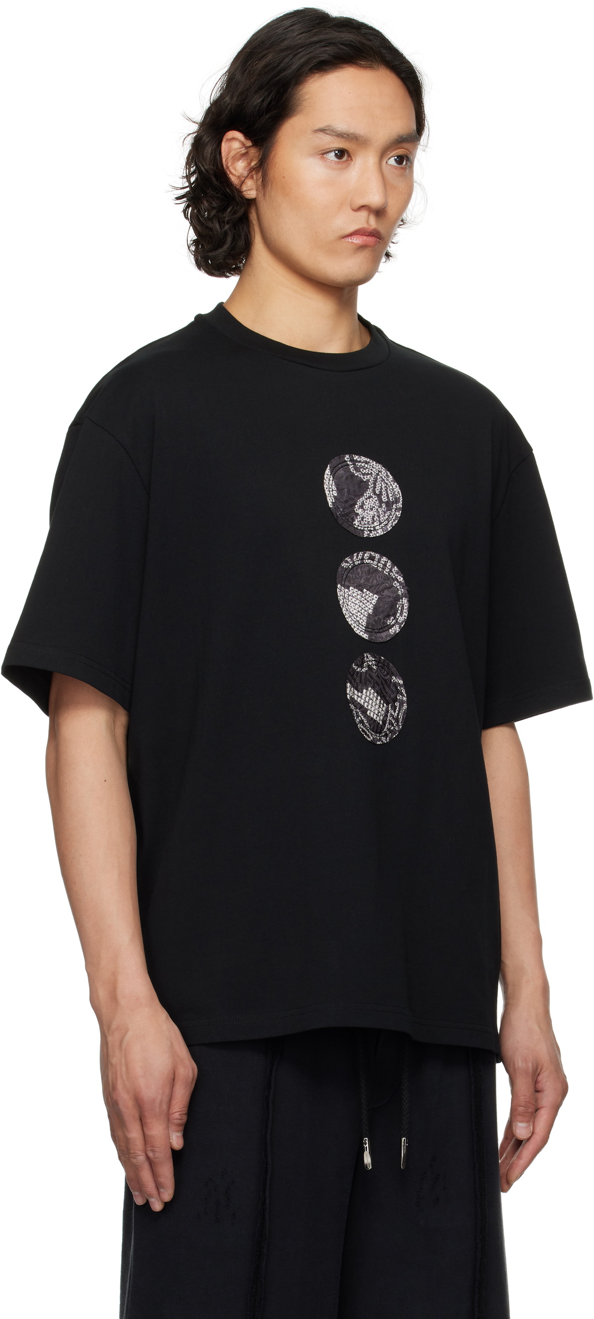 Feng Chen Wang Black Yu Zu Xie Patch T-shirt