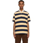 Gucci Orange and Navy Striped Polo